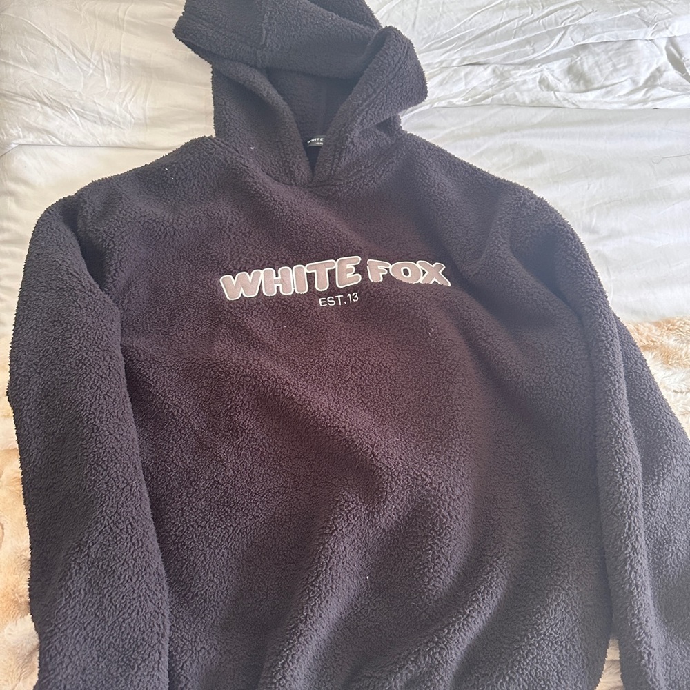 White Fox Black Hoodie